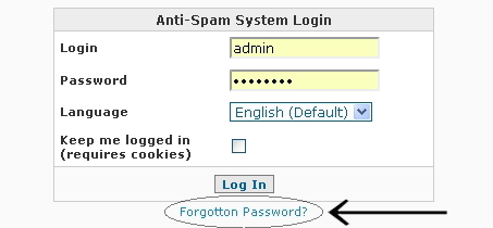 System Login Forgot Password
