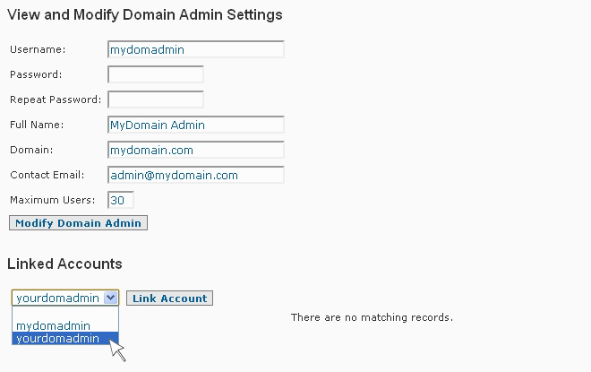 SpamWall Domain Admin Account Linking 2