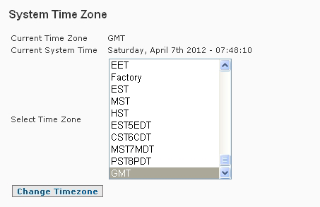 System Settings Timezone